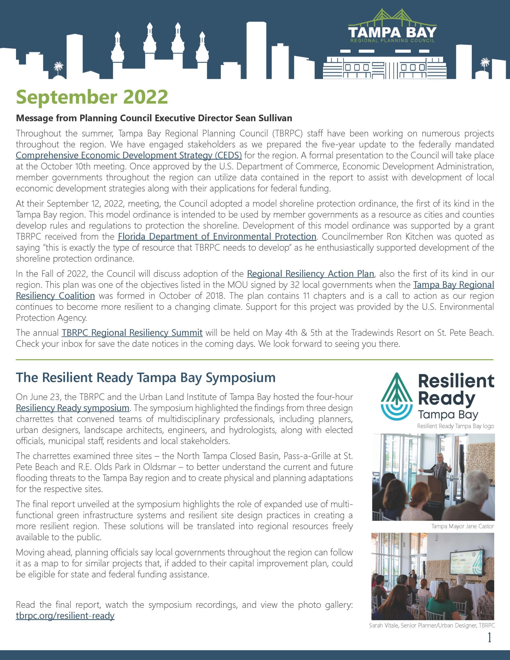 September 22 Newsletter Page 1