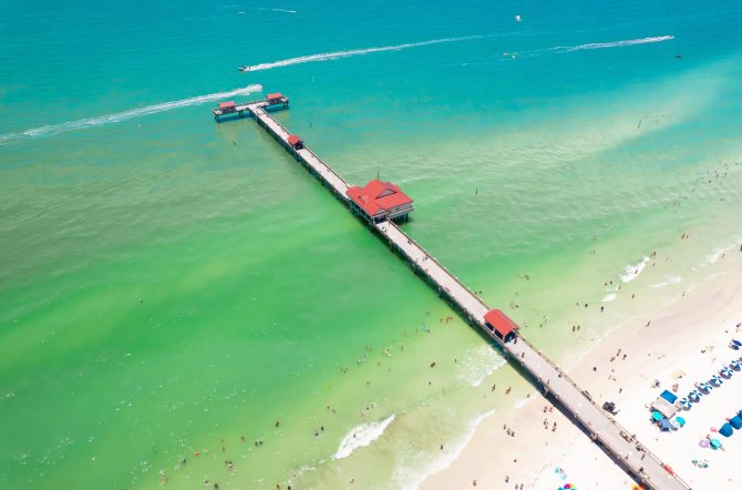 Clearwater,Beach,Florida.,Fishing,Pier.,Pier,60.,Beautiful,Seascape.,Summer
