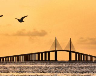 Sunshine Skyway Bridge / The Sunshine Skyway Bridge Near Tamps, Florida